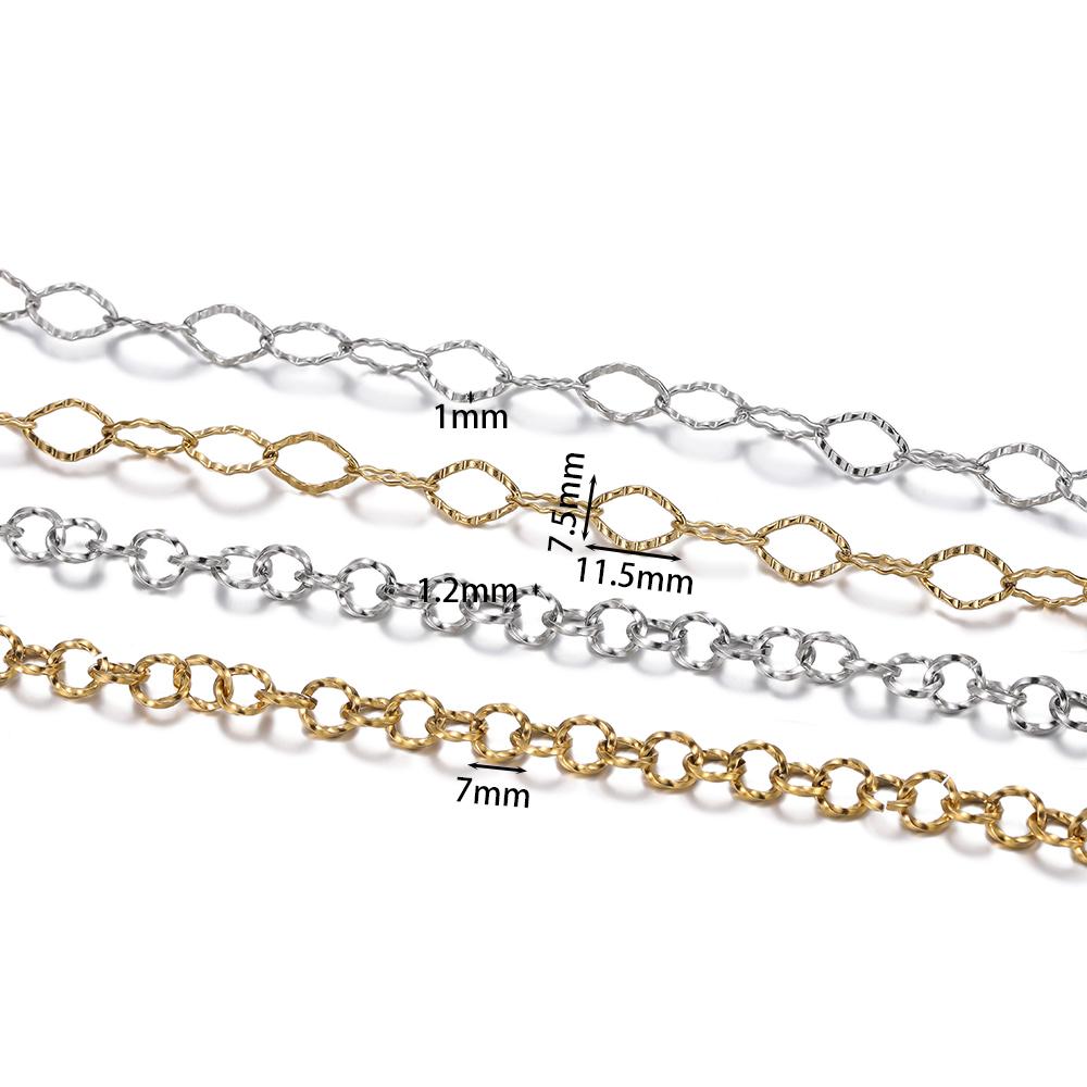 1Meter/Pack Two Sizes 304 Stainless Steel Oval Shape Handmade Chains for DIY Necklace Bracelets Jewelry Making Accessories
