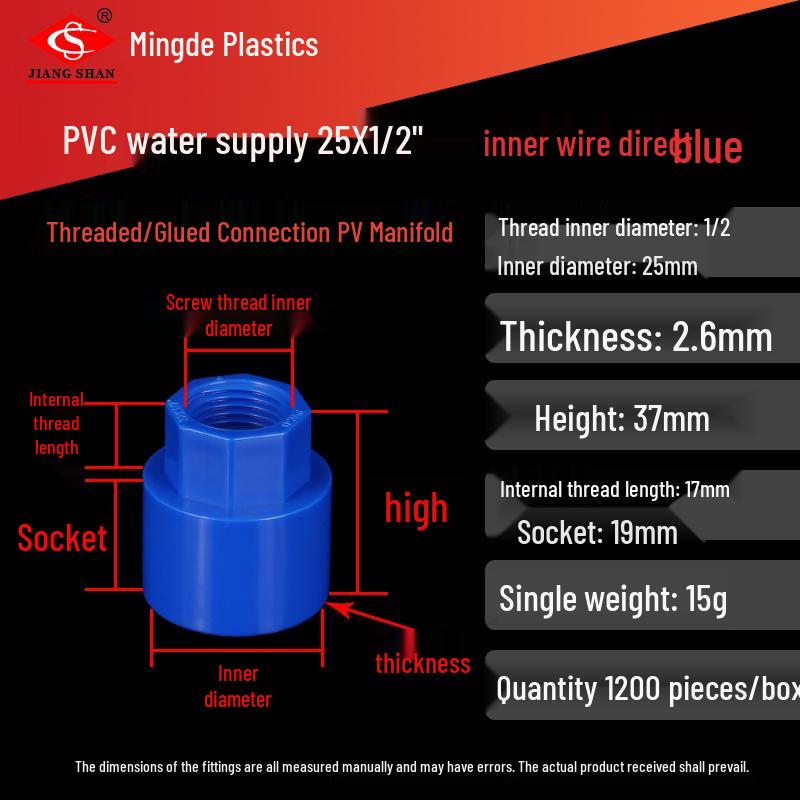 PVC Female Threaded Coupling for Water Pipes - All-Plastic Joint Fittings Accessories