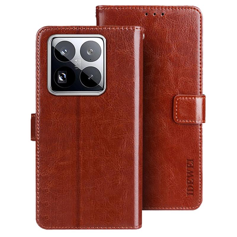 IDEWEI For Xiaomi 15 Pro Stand Case Crazy Horse Texture Leather Phone Cover