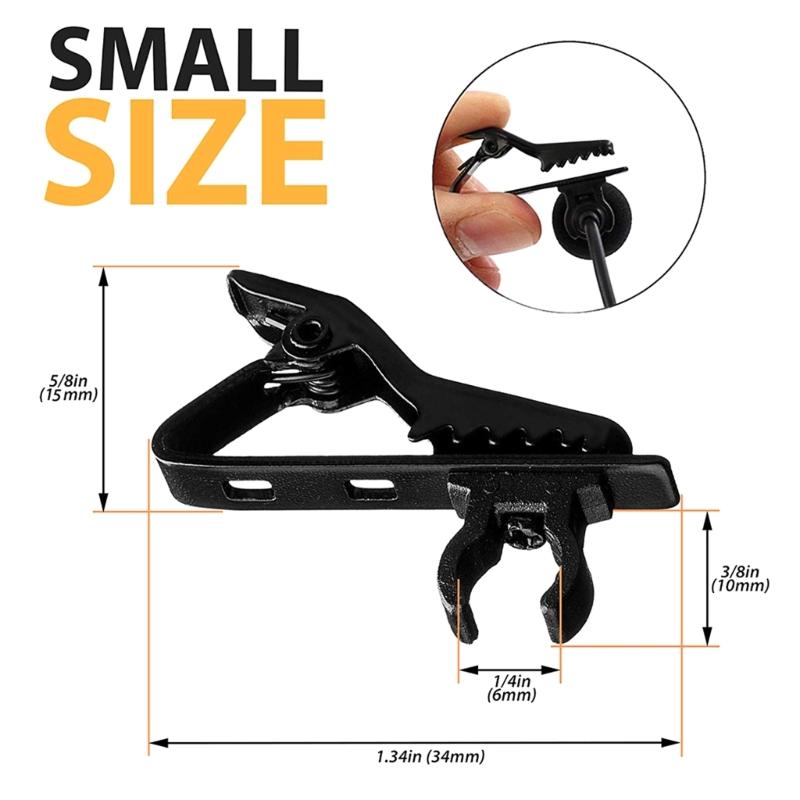 3/5/10Pcs Lavalier Microphone Clip Mic Lapel Collar Clamp Mount Microphone Accessories Kit for Video Conferences