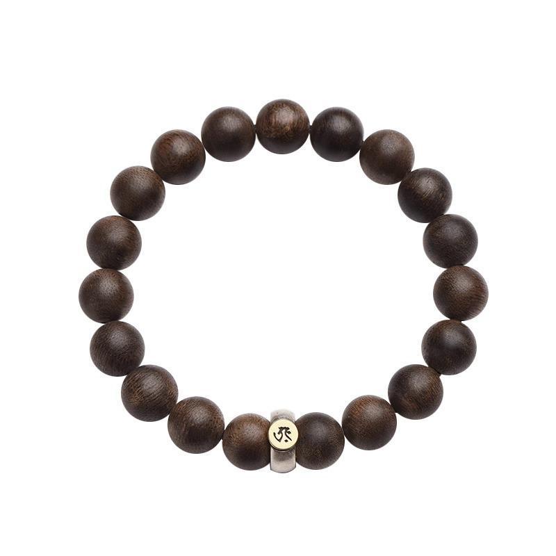 Putuo Mountain Agarwood Wooden Bracelet Buddhist Beads for Meditation, Zodiac Buddha Beads, Fortune-Bringing Beads, Bracelet Gift