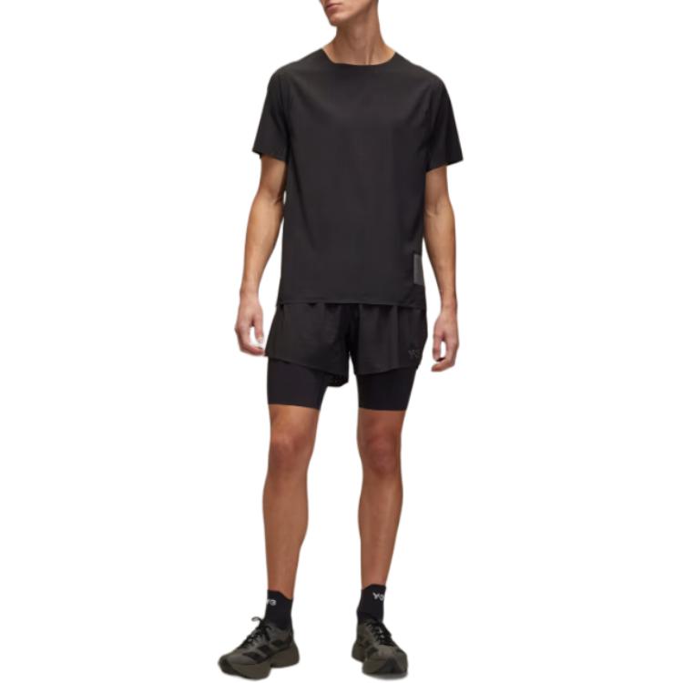 Y-3 Run Short-Sleeve Tee Black Men Tops JN4884