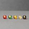 Five-Way Glass Wealth Buddha Beads: Glazed Gold Engraved Round Beads for DIY Prayer Bracelets