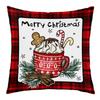 New Christmas Short Plush Pillow Cover Peach Skin Digital Printing Cushion Cover Christmas Snowman Pattern