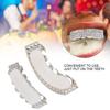 Teeth Set Bling Teeth Accessory Decoration for Halloween Party Hip Hop Show Argent
