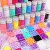 300pcs 4mm Acrylic Short Tube Beads Solid Color Seed Beads Accessories For DIY Jewelry Making