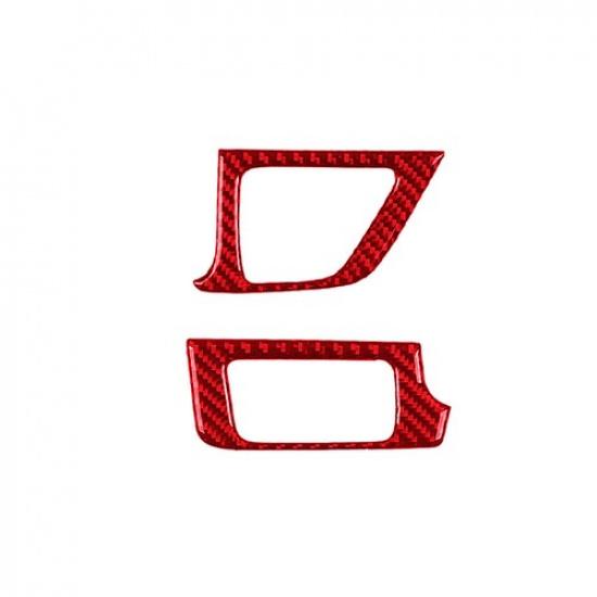 Red Carbon Fiber Interior Defogger Vent Cover Trim For Toyota Tacoma 2016-