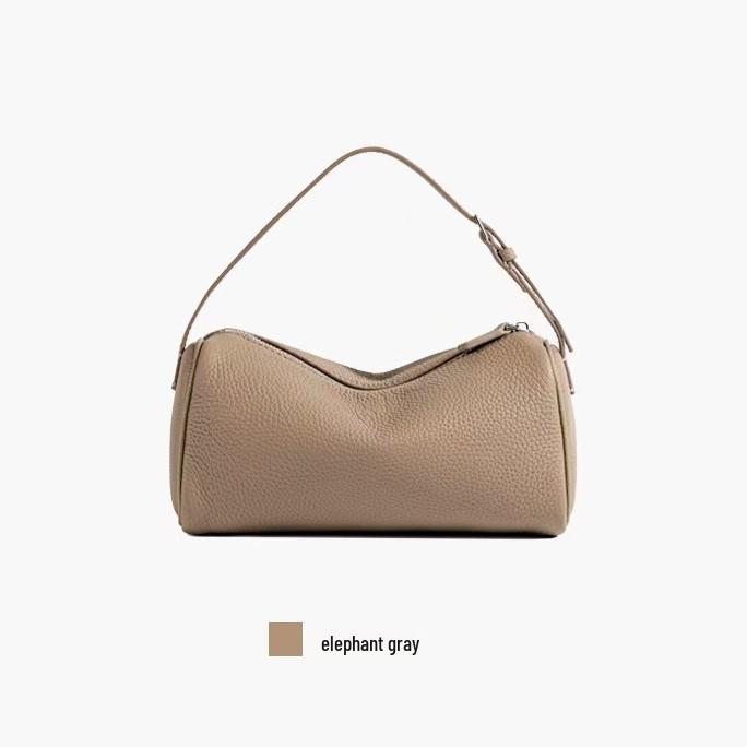 

Women s Genuine Cowhide Leather Shoulder & Crossbody Handbag - 90s High-End Niche Style, New Arrival 2026 Elephant Gray
