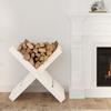 822448 vidaXL Log Holder White 47x39.5x48 Cm Solid Pine Wood