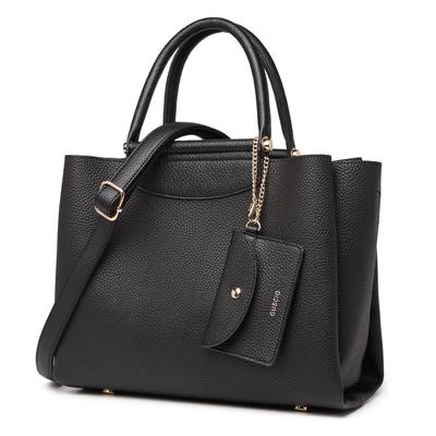 Na Oggi Magazine em tote de couro PU elegante quadrado com detalhe 171033 [Guccio Itália] [Destaque Abril] bolsa 2-em-1, bolsa de mão de alta qualidade, forma, peças, feminino