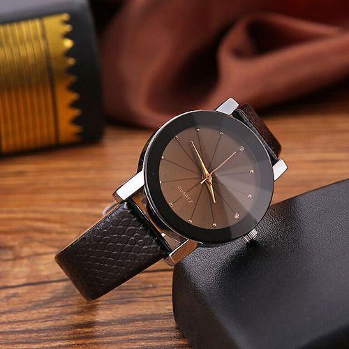 Unisex Watch Fashion Simple Pu Leather Strap Durable Premium Quality Elegant