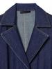 Giacca di jeans primaverile da donna: Versatile Manica Lunga, Collo a Revers, Monocolore con Cintura