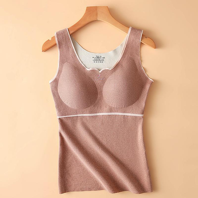 

Осень-зима De бархатный терможилет женский мягкий формирующий термобелье жилет без рукавов с нагрудными подушечками 4XL розовый