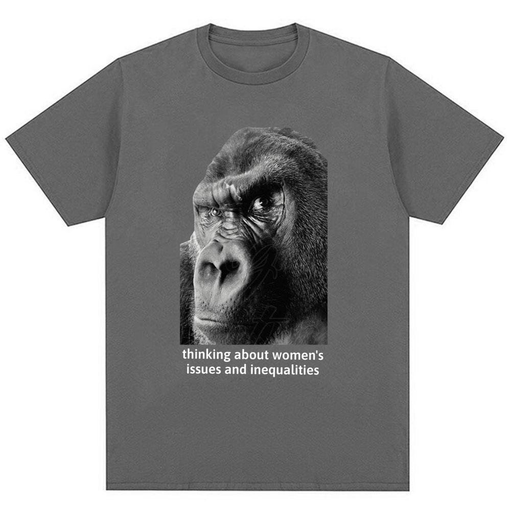 Feminism Gorilla Funny Meme Graphic Tshirt Men Women Humor Fashion Summer T-shirt Oversized Cotton Casual Vintage T Shirts Gifts