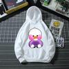 Cute Lalafanfan Hoodies Kawaii Cafe Duck Cartoon Print Boys Hoodies Funny Baby Casual Girl’S White Sweatshirt