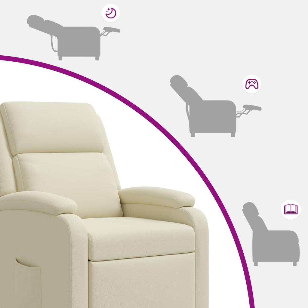 Recliner Cream Artificial Leather
