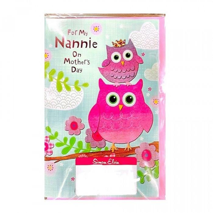 Simon Elvin Für meine Nannie Eule Muttertagsgrußkarte (Packung mit 6)