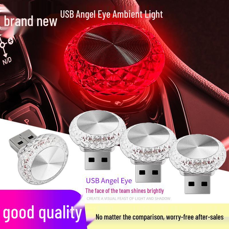 

Angel Eye USB Car Ambient Night Light - Magnetic Suction, No Wiring Needed Steady - Blue