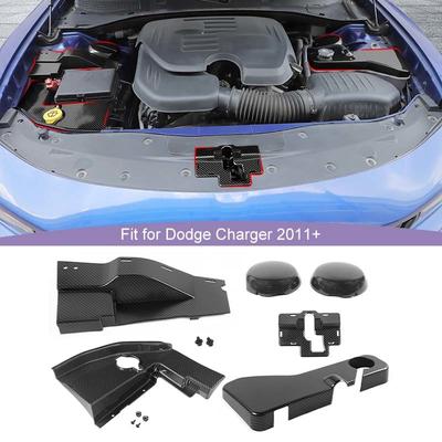 Kryt nádržky ostřikovače motoru auta Zámek Ochranný kryt Dekorativní samolepky Vhodné pro Dodge Charger 2011 a novější ABS Vnitřní doplňky