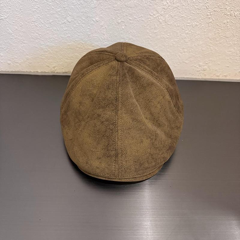 

Vintage American Slouchy Suede Newsboy Cap Women Winter Autumn Painter Hat Large Size Flattering Reversible Design M 56-58cm