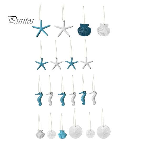 

20 шт. подвеска из смолы с изображением морской жизни, искусственная морская звезда, ракушка, морской конек, подвесные украшения, украшения на морскую тематику для домашнего декора 20PCS