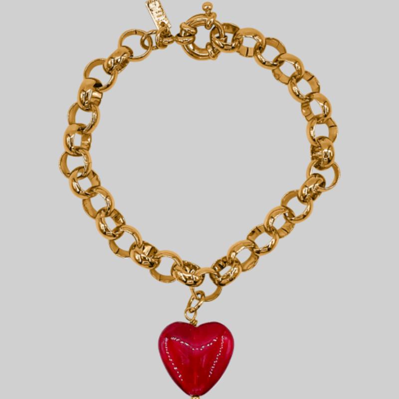 Modern Everyday Heart Charm Bracelet