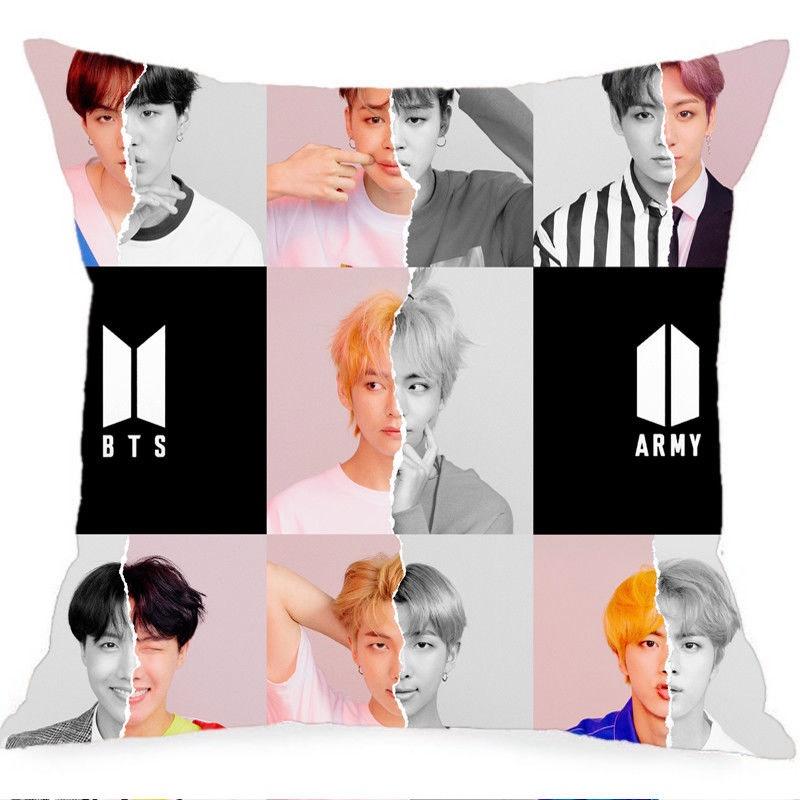 

Bts 18 Kpop Bangtan Boys Face Yourself Peach Skin Cushion Cover Pillow Throw Pink Gray BTS
