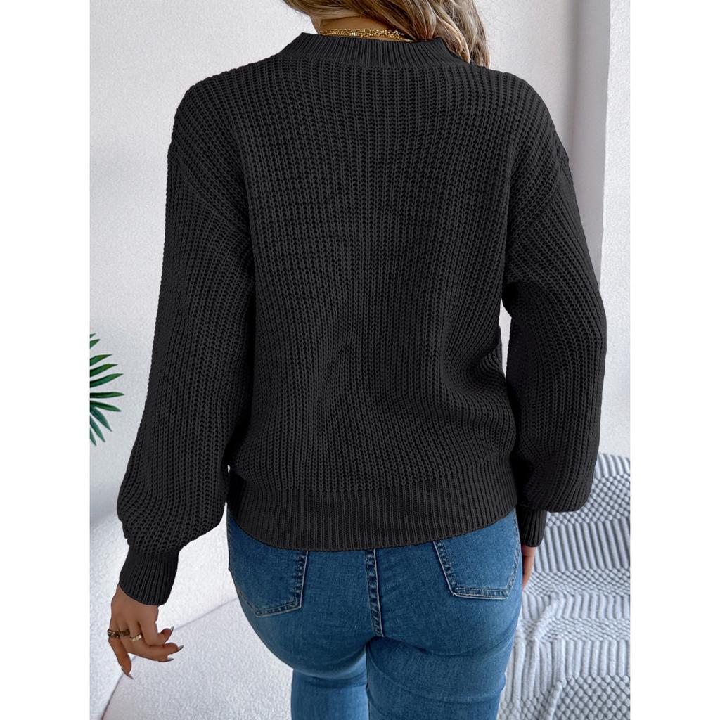 GMXIA Autumn and Winter Casual Valentine's Day Color-blocking Heart LOVE Long-sleeved Pullover Sweater Women's Wear