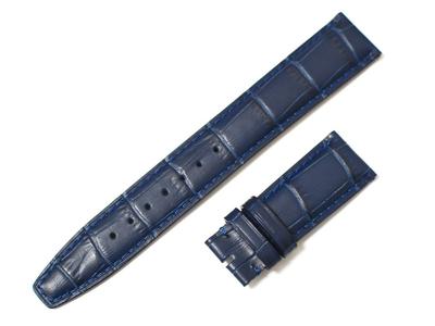 King Watch Parts Compatible with IWC Portugieser Embossed Crocodile Night Mm [Import Original] D-Buckle Strap, Leather, Blue, 22/18