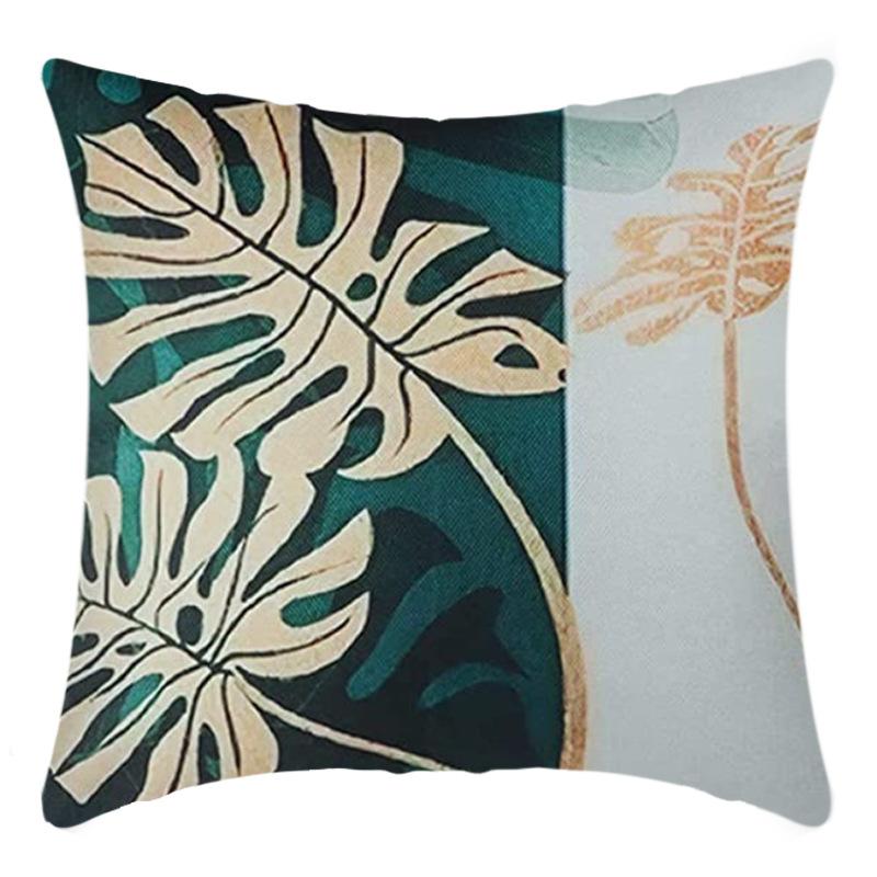 New Tropical Plant Leaves Rainforest Linen Cushion Pillow Cover