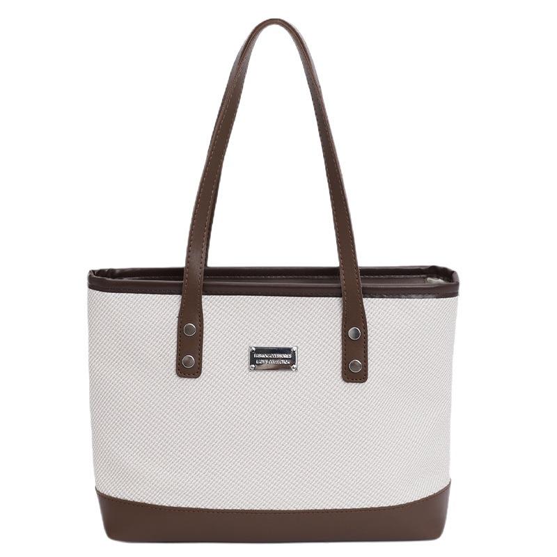 Autumn and winter leisure commuting color matching new fashion college students in class large capacity underarm tote women's bag