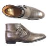 HERMES Ankle boots  Double Monk Leather Shoes Dark brown leather mens 40.5 Used