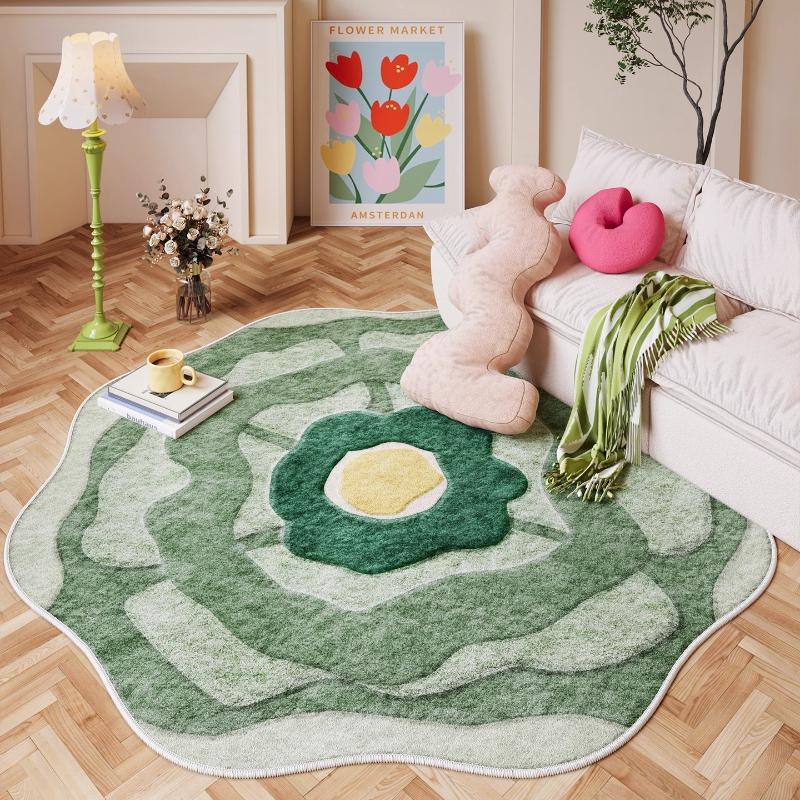 Covor Decorațiuni Camera de Zi Culoare Flori Stil Fete Roz Covorașe pentru Dormitor Pufoase Moi Covor Neregulat Casă Covoraș Gros de Podea din Plus