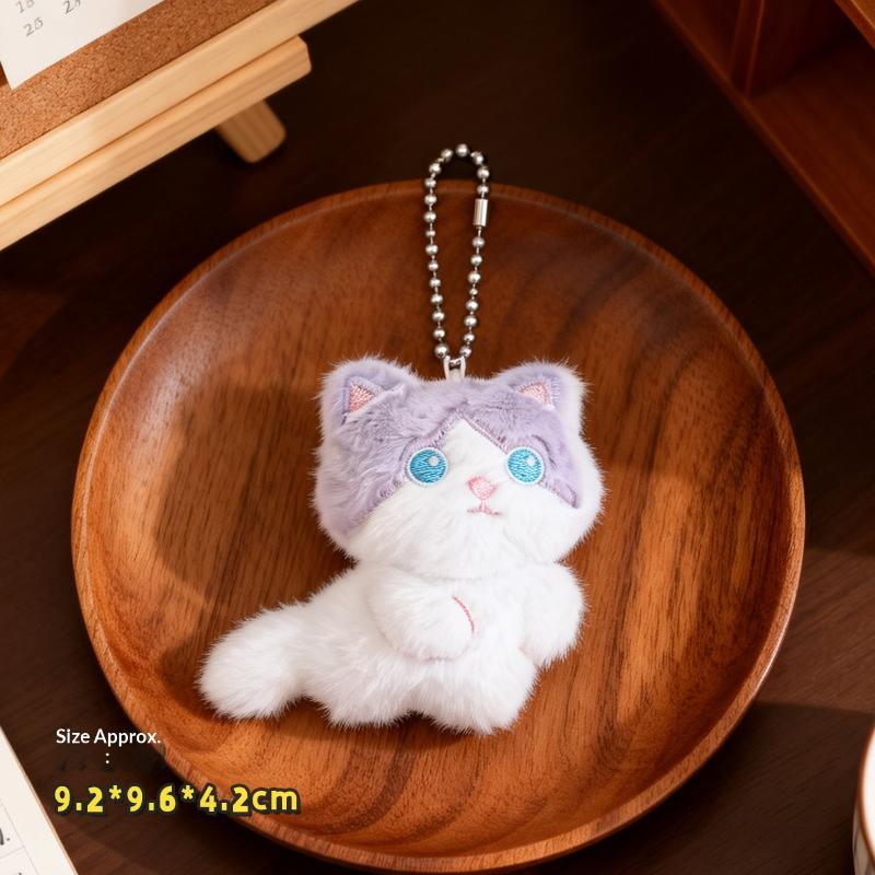 Cute Calico Cat Plush Keychain,  Bag Charm, Couple Gift Pendant Bag Plush Keychain Phone Car Keyring For Birthday Gift