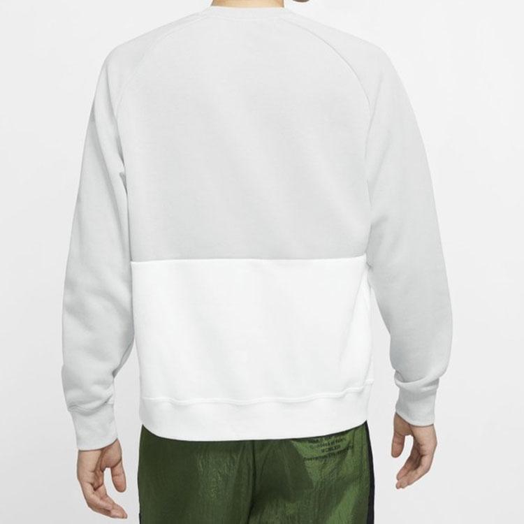 Nike Mikina s kulatým výstřihem z fleecu s velkým logem Air Colorblock Pánské topy Světle kouřově šedá CJ4828-077