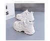 New autumn leather lightweight casual anti slip sports shoes with thick sole and height increasing dad shoes