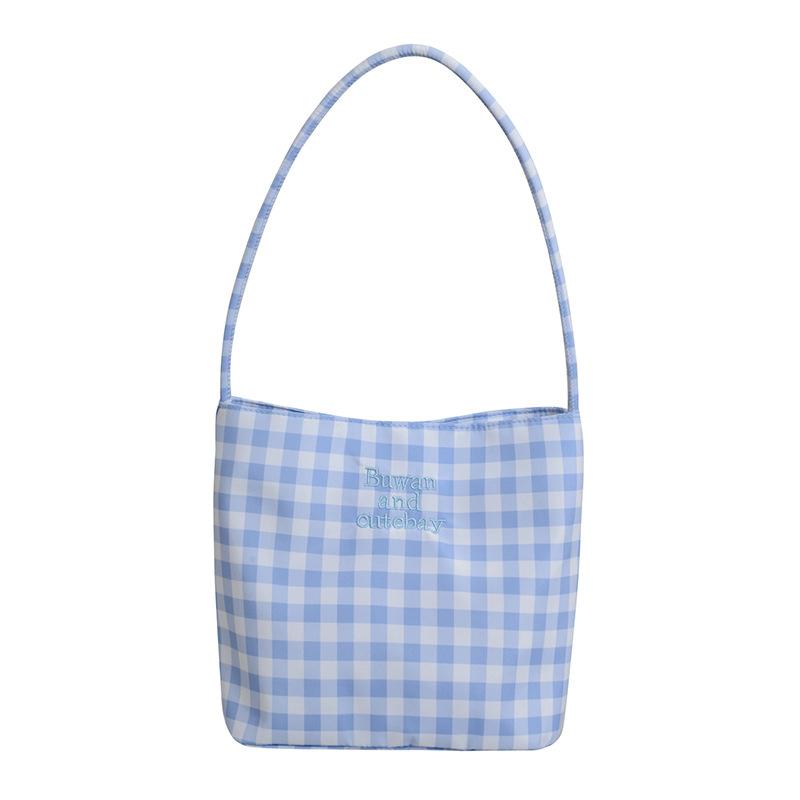 2025 Summer New Simple Nylon Underarm Bag Niche Design Letter Embroidery Portable Bucket Bag