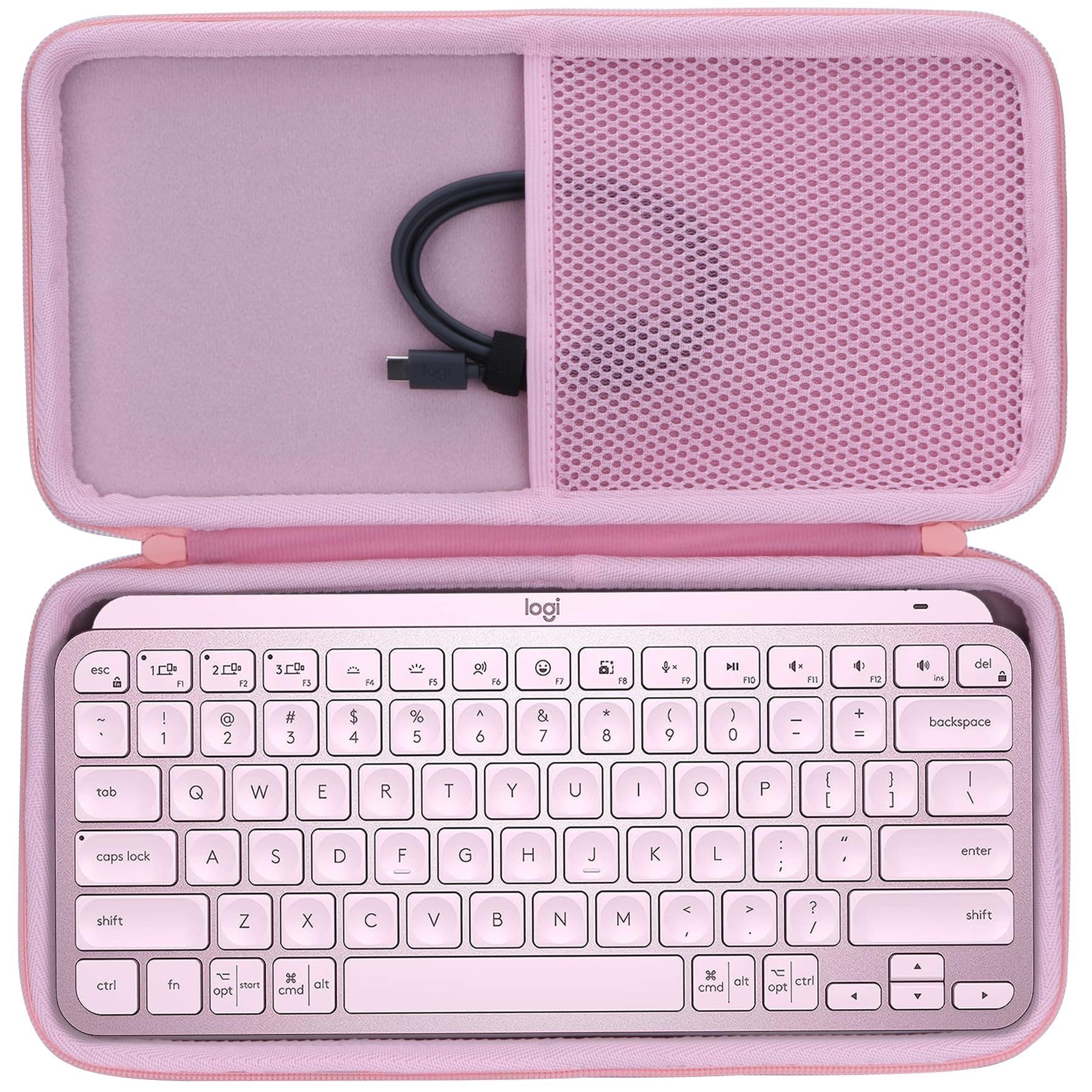 Чехол для хранения Lebakort, совместимый с беспроводной клавиатурой Logitech MX Keys Mini KX700 (Розовый чехол)