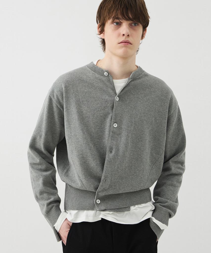 Windeo Sleeve-Cut Fine Cotton Cardigan - Melange Gray
