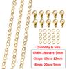2Meters/1Meter Stainless Steel Chain Lobster Clasps Jump Rings Connectors Chains for Bracelet Necklace Jewelry Making DIY Kit