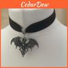 Gothic Dark Silver Bat Jewelry With Geometric Pendant For Cosplay Costumes
