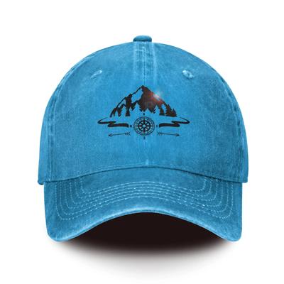 Cappellini da Baseball da Montagna Morbidi da Uomo in Cotone con Design a Bussola