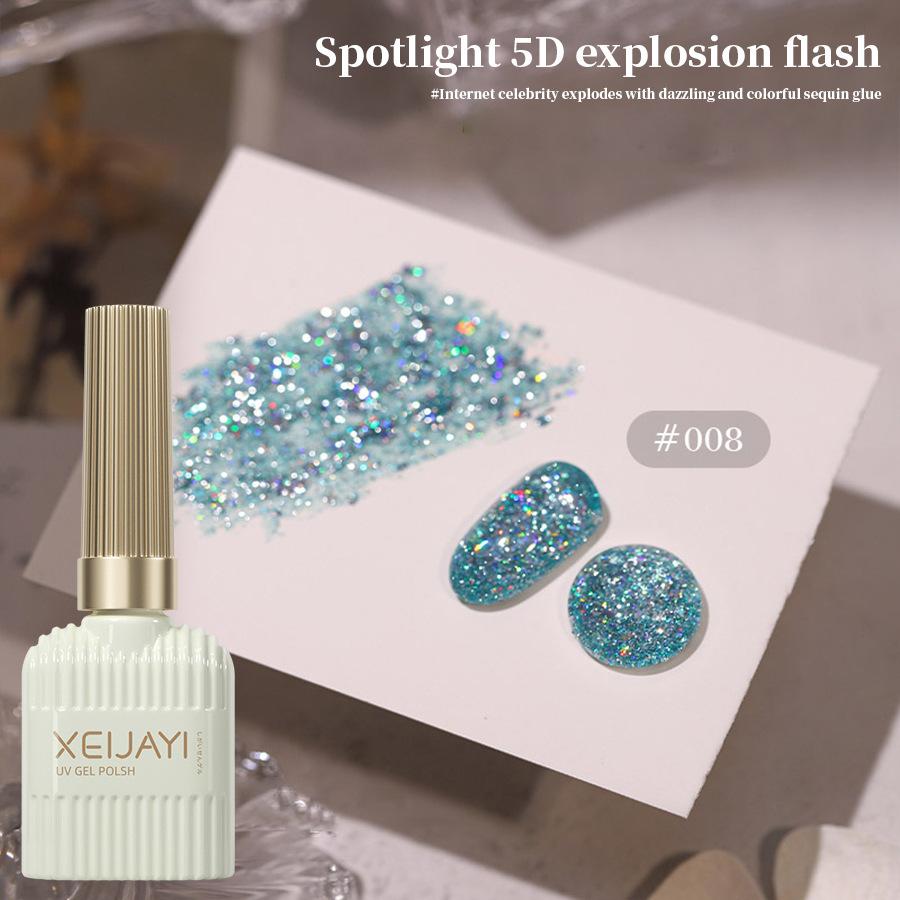 5D Diamond Glitter Gel Polish - Ultra Sparkling Chunky Glitter & Crushed Gem Nail Art Gel for Salon & DIY Home Manicure