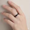 3mm Ceramic Wedding Band for Women Minimalist Black White Stackable Hypoallergenic Ring Gift