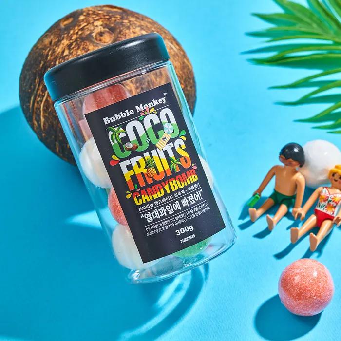 Bubble Monkey Coco Fruit Candy Bomb Bubble Bath Bath Bomb 30gx10ea