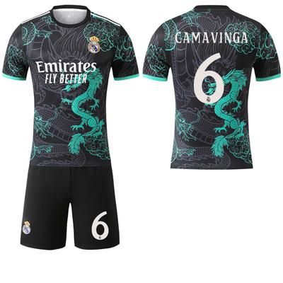2025-26 Real Madrid černá azurová dračí speciální edice #9 Mbappé #7 Vinícius Fotbalové dresy