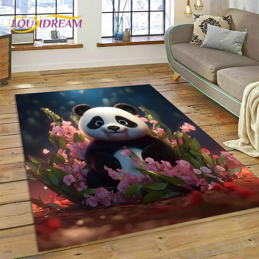 Cartoon Cute Panda Dream Animal 3D kobercový koberec do ložnice Obývací pokoj Domácí dekorace na pohovku, dětská hra Velká dekorační podložka na podlahu