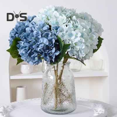 Künstliche Hortensie mit grünem Blätterstiel, realistische Kunstblume, für Hochzeit, Zuhause, Büro, Tischdekoration, Kunstblumenzweig, Blumenarrangement