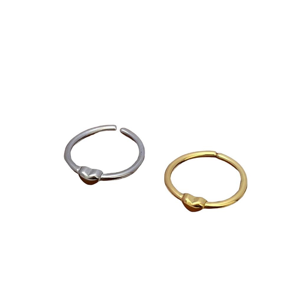 Korean Minimalist Heart Adjustable Open Ring - Ultra-Simple, High-End, Versatile, Fashionable, Personalized Finger Accessory