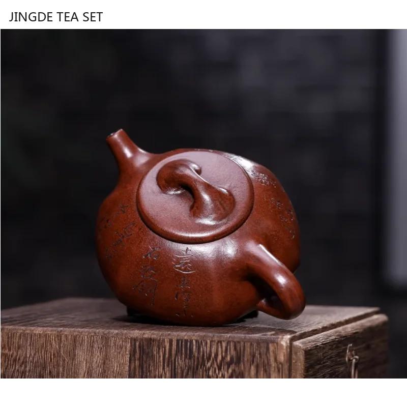 1PCS 380cc Yixing Purple Clay Teapot Handmade by Renowned Master Zhuni Authentic Zisha Tea Pot